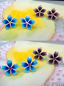 꽃잎귀걸이(순은)/수공예 선물용 귀걸이